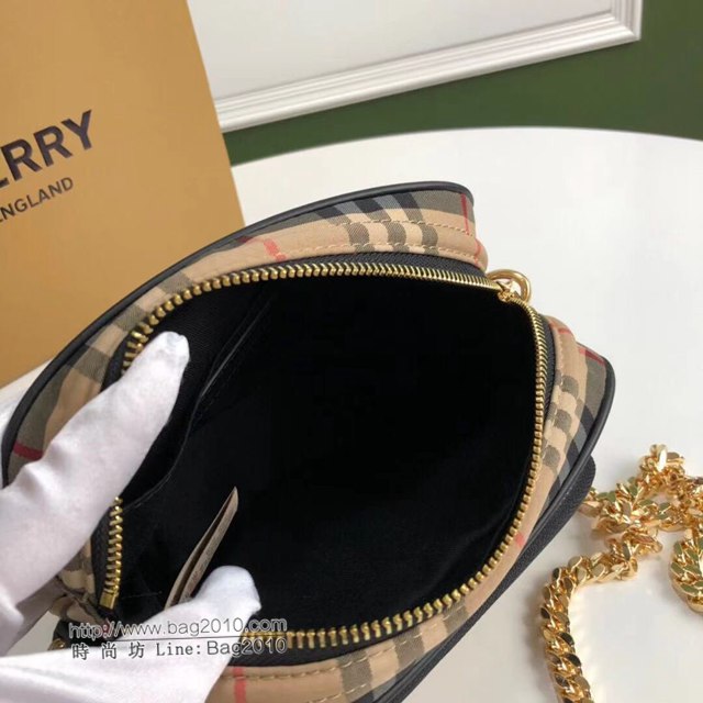 Burberry專櫃新款包包 巴寶莉Vintage復古格紋棉相機包斜挎包  db1023